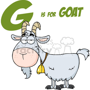 4359-Goat-Cartoon-Character-With-Letter-G