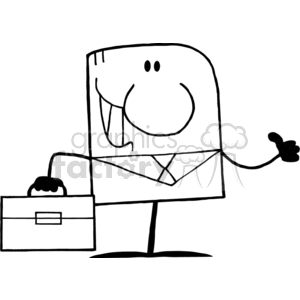 4341-Cartoon-Doodle-Businessman-Holding-A-Thumb-Up