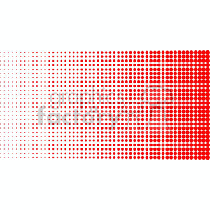 This clipart image features a pattern of red dots arranged in a halftone gradient style, transitioning from dense on the right side to sparse on the left side.