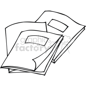 Black and white outline of homework folders