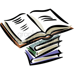 Cartoon stack of textbooks