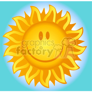 12891 RF Clipart Illustration Smiling Sun