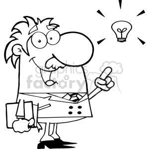 12823 RF Clipart Illustration Professor With An Idea