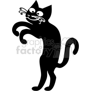   vector clip art illustration of black cat 057 