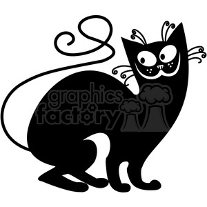   vector clip art illustration of black cat 100 