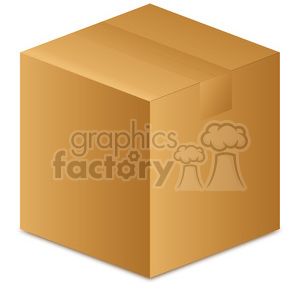 A clipart image of a closed cardboard box.