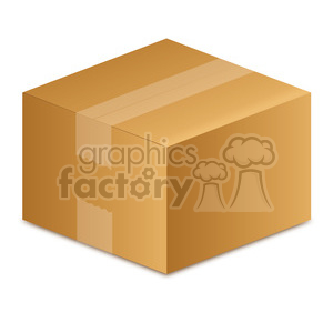 Clipart image of a sealed cardboard box, typically used for shipping or storage.