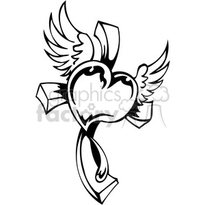 christian religion heart cross 094