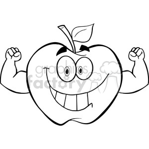 5185-Apple-Cartoon-Mascot-Character-With-Muscle-Arms-Royalty-Free-RF-Clipart-Image