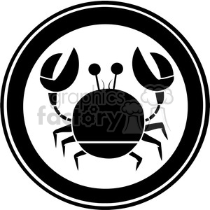   The image is a simple, stylized black and white clipart of a crab. 