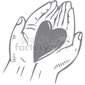 Illustration of two hands cupping a heart, symbolizing love and care.