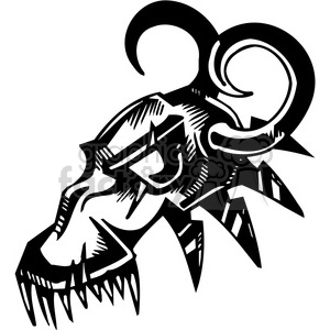 Aggressive Animal Skull Vinyl-Ready Tattoo Design