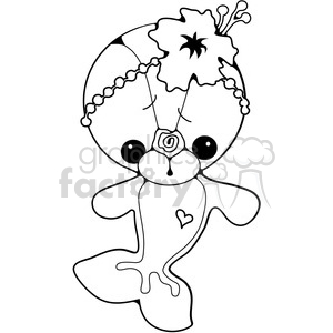 Cute Baby Seal with Flower Headband and Heart Symbol