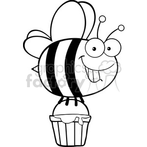 Download 6549 Royalty Free Clip Art Black And White Smiling Cute Bee Flying With A Honey Bucket Clipart Commercial Use Gif Jpg Png Eps Svg Ai Pdf Clipart 389539 Graphics Factory