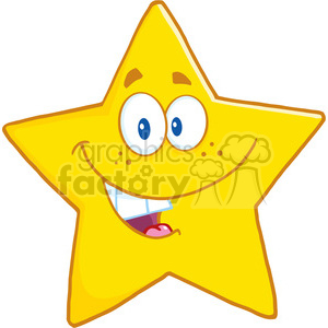   6716 Royalty Free Clip Art Smiling Star Cartoon Mascot Character 