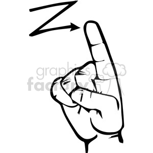   The clipart image illustrates a hand gesture representing the letter 