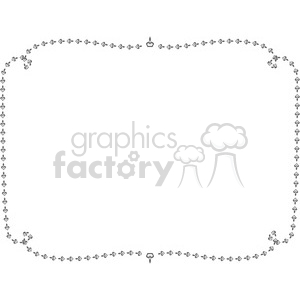 Clipart image of a rectangular decorative frame with heart-shaped design elements at the corners and along the edges. The frame has intricate, small heart patterns giving a delicate and elegant appearance.