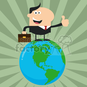 8366 Royalty Free RF Clipart Illustration The Best Manager On The World Flat Style Vector Illustration