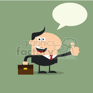 8259 Royalty Free RF Clipart Illustration Happy Manager Giving Feedback In Modern Flat Design Vector Illustration