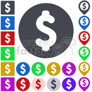 Dollar sign icon pack