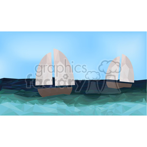 Yacht geometry geometric polygon vector graphics RF clip art images