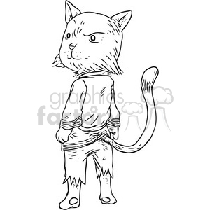 karate cat vector illustration