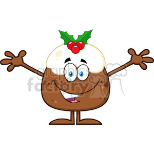 Festive Christmas Pudding Character