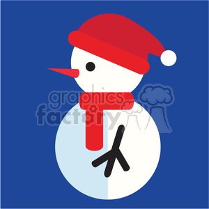 Flat Design Christmas Snowman