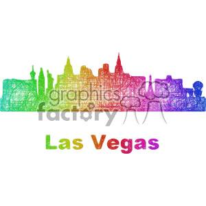 city skyline vector clipart USA Las Vegas