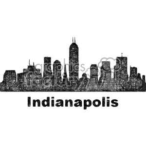   black and white city skyline vector clipart USA Indianapolis 