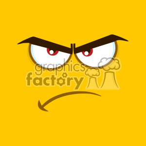 10887 Royalty Free RF Clipart Angry Cartoon Square Emoticons With Grumpy Expression Vector With Yellow Background