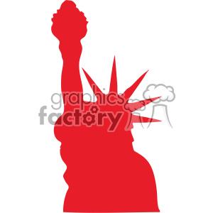 Silhouette of the Statue of Liberty in red, symbolizing the USA and American patriotism.