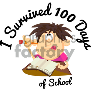 I survived 100 days of school vector art