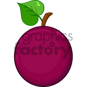 Royalty Free RF Clipart Illustration Passion Fruit With Heart Leaf Cartoon Drawing Simple Design Vector Illustration Isolated On White Background