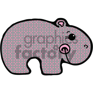 cartoon clipart Noahs animals hippo 007 c