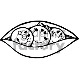 peas clipart black and white