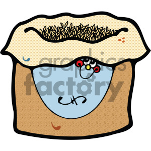vector cartoon bag of grains
