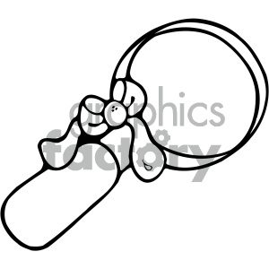 magnifying glass black white