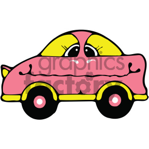 cartoon pink car