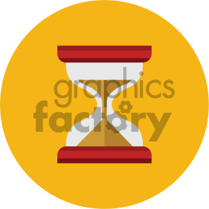 hourglass circle background vector flat icon