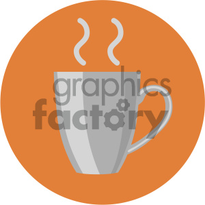 coffee cup circle background vector flat icon