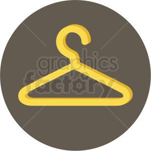 clothing hanger icon with brown circle background