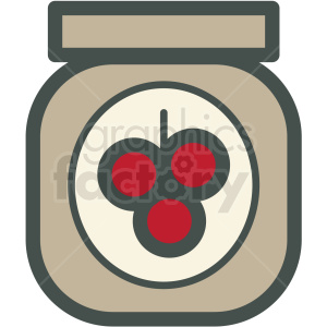 jar of berries vector icon