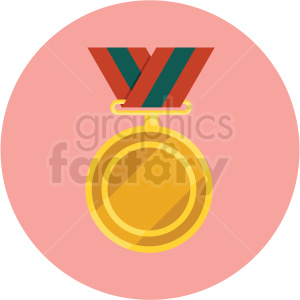 Clipart of a gold medal with a ribbon, symbolizing achievement and reward.