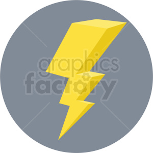 lightning vector flat icon clipart with circle background