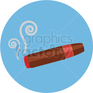 cigar vector flat icon clipart with circle background