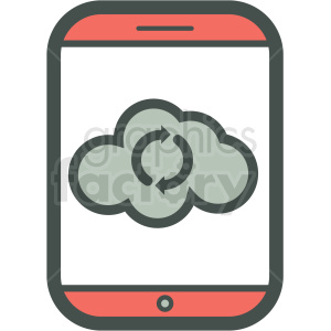 cloud data refresh smart device vector icon