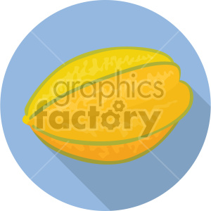 carambola fruit on circle background flat icon clip art