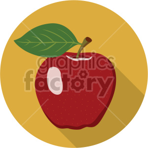 apple on circle background flat icon clip art