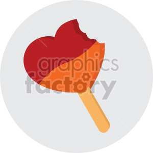 heart popsicle for valentines vector icon on gray background